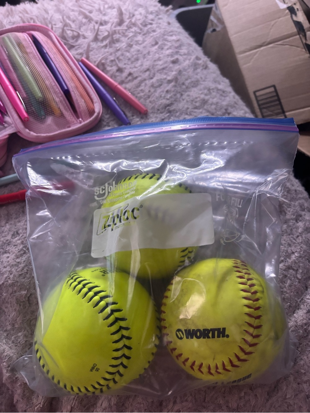 Neon Yellow Softball Set - 3 Pack